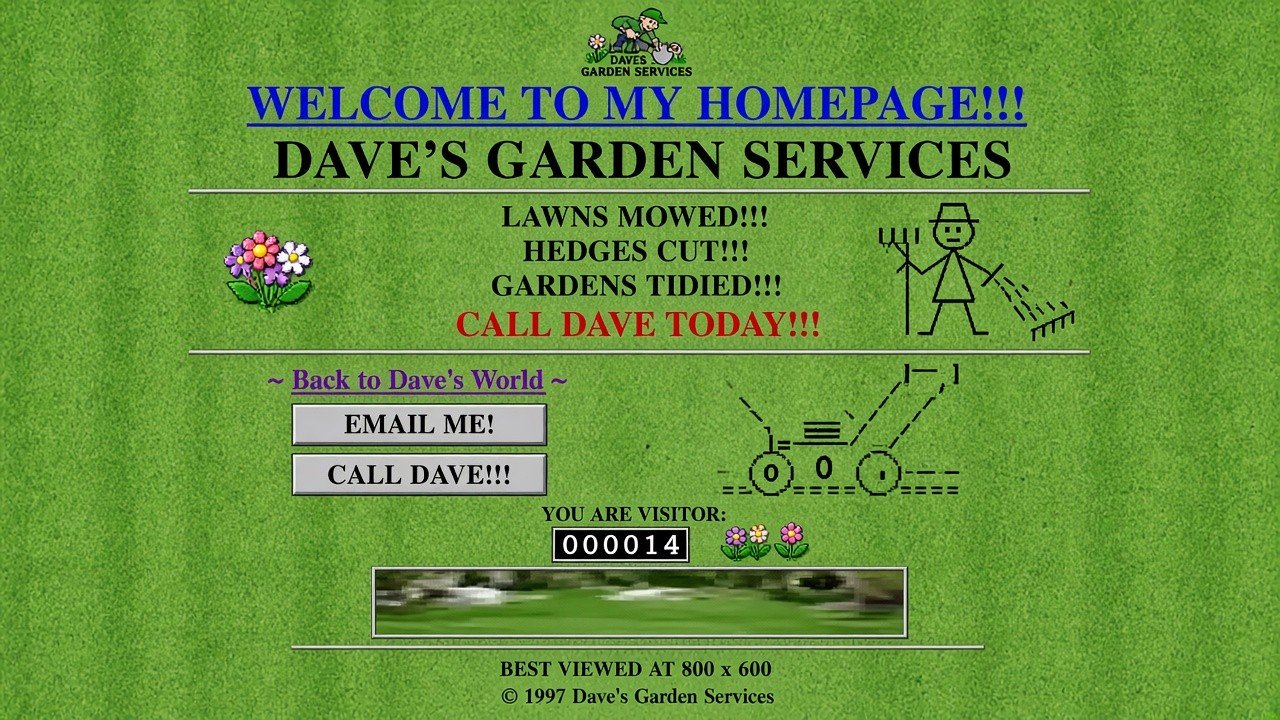 Dave’s first website.
