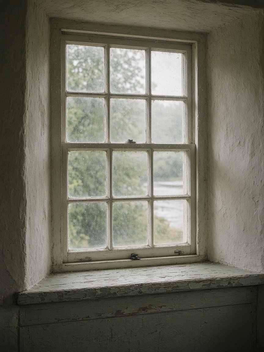 Afternoon light through a sash window in the Tide and Flow studio